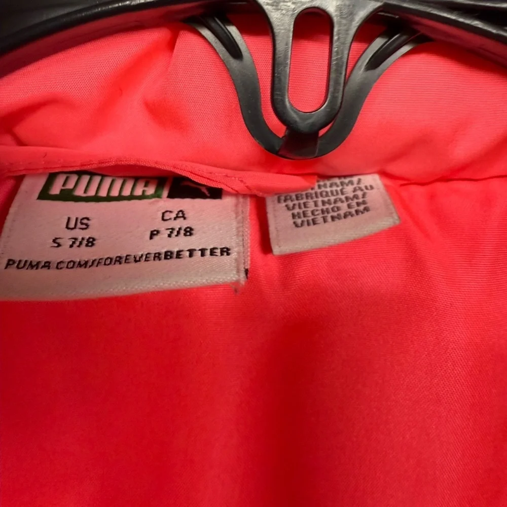 PUMA Girls' Puffer Vest - Pink / Coral - Size Small (7/8)